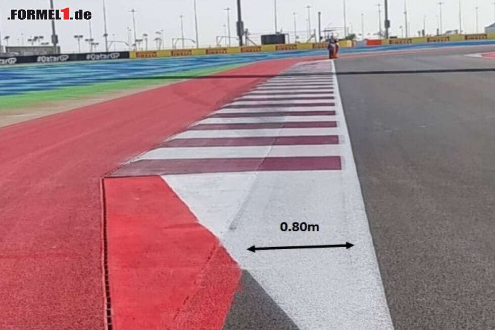 Foto zur News: Versetzte Tracklimits beim Grand Prix von Katar 2023 wegen aggressiver Randsteine