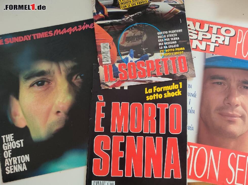 Foto zur News: Zeitschriften berichten im Mai 1994 über den Unfalltod von Ayrton Senna