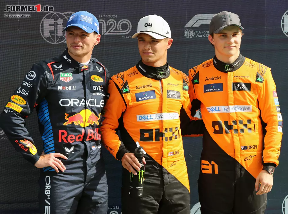 Foto zur News: Lando Norris, Max Verstappen, Oscar Piastri