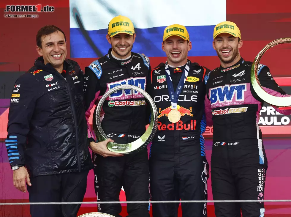 Foto zur News: Max Verstappen, Esteban Ocon, Pierre Gasly